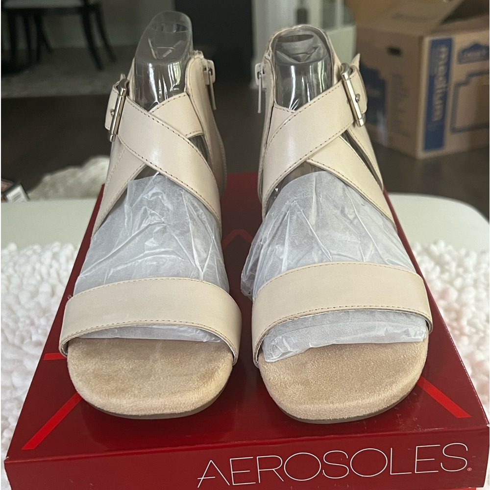 AEROSOLES - cream sandals.  Women’s size 8.